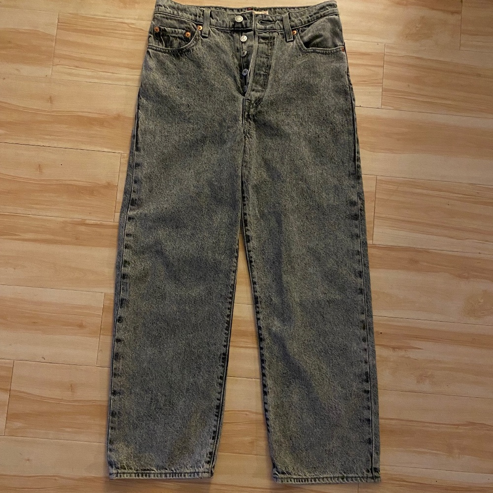 Used Levi's Ribcage Straight Ankle Women's Jeans Size 28 Worn In Black
